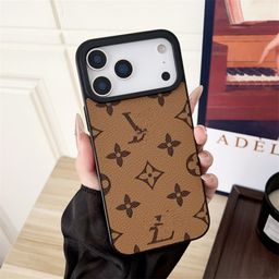 thumbnail for Fashionable Brand Old Pattern Suitable for 17Promax Mobile Phone Case Apple 16Pro New Luxury All-Inclusive Leather 15P Case