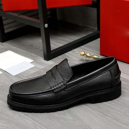 thumbnail for 欧洲站真皮鹿皮乐福鞋一脚蹬厚底软底软面大码小白鞋舒适轻便男鞋