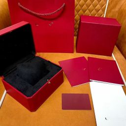 thumbnail for Red Watch Packaging Box Balloon Santos Series Black Velvet Elastic Flip Cover Watch Box Complete Packaging