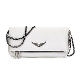thumbnail for French Jindian Zv leather small square bag Foreign Trade European and American fashion all-match wings underarm shoulder crossbody bag