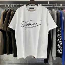 thumbnail for Wholesale amiri24 new little angel crane peace dove digital gradient letter logo lovers short sleeve T-shirt