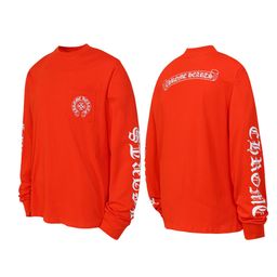 thumbnail for Foreign Trade Cross-Border Ch Crow Autumn and Winter New Cross Sanskrit Horseshoe Splicing Long-Sleeved T-Shirt for Men and Women Hot Trend