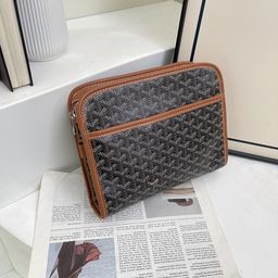 thumbnail for Goyard pebble pattern high-end men's and women's large capacity portable Goya toiletry bag fashionable versatile clutch bag underarm bag