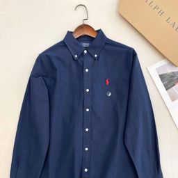 thumbnail for Cross-Border Supply High-Quality Scanable Rl Ralph Lauren Classic Pony Embroidered Oxford Cloth Shirt Couple Style