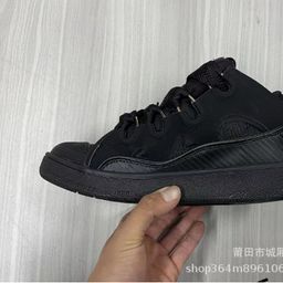 thumbnail for Putian Langfan men&#039s and women&#039s leather stitching lace-up CURB sports casual shoes retro sneakers cross-border new clunky shoes