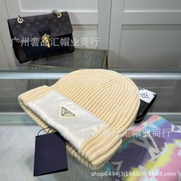 thumbnail for P Home Inverted Triangle Knitted Hat Little Red Book Online Celebrity Star Same Style Wool Warm Wool Hat Fashion All-match Cold Hat