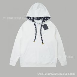 thumbnail for 驴家高版本欧美风早秋新款字母签名刺绣绳结连帽卫衣男女款帽衫潮