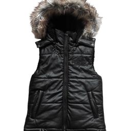 thumbnail for Cross-border Harajuku retro street dark style autumn and winter warm hooded cotton jacket vest fur collar design ins style
