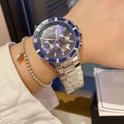 thumbnail for Relógio de piloto com mostrador grande, relógio masculino com três olhos e seis agulhas, multifuncional, cronógrafo, calendário, esportes, ar11360