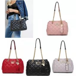 thumbnail for Gujia mismo estilo GS nuevo comercio exterior de moda portátil bordado hombro crossbody cadena línea costura rombo bolso las mujeres