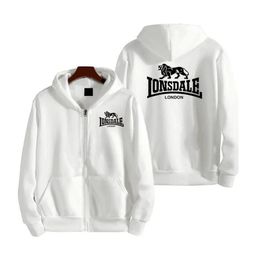thumbnail for Lonsdale 2025 Autumn New Print Autumn and Winter Fashion Fashion Men&#039;s Diagonal Zipper Sweatshirt Casual Zipper