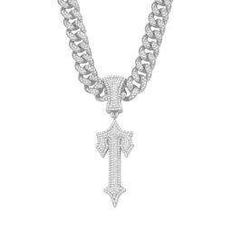 thumbnail for European and American New Sword Full Diamond Pendant Hip-Hop Necklace Three-dimensional Alloy Hip-Hop Jewelry Cross-border Trendy Men&#039s Necklace