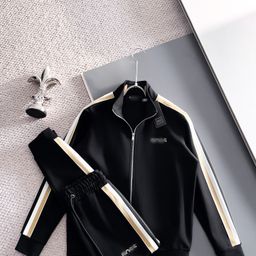 thumbnail for Cross-border men's sports suit thickened 2025 autumn and winter new trendy casual cardigan jacket men's two-piece set