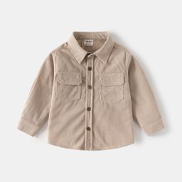 thumbnail for Children's Shirts 2026 Autumn New Arrival: Boys' Long-Sleeve Corduroy Shirt, Boys' Turn-down Collar, Solid Color Cardigan Wholesale