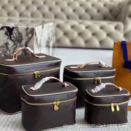 thumbnail for Co-branded limited cherry blossom portable cosmetic case storage washing bag lightweight travel cosmetic bag women's handbag