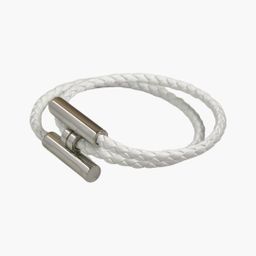 thumbnail for Cross-border European and American hot-selling stainless steel bracelet H family leather weaving color variety geometric style light luxury style design sense