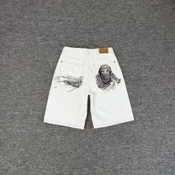 thumbnail for Cross-Border Foreign Trade Trendy Brand Derschutze Casual Long Pants Plum Blossom Embroidery Street Fashion Loose Wide-Leg Jeans