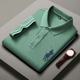 thumbnail for Business Foreign Trade 2025 Summer Men&#039s Short-sleeved T-shirt Embroidered Lel Polo Shirt Young and Middle-aged plus size Loose Top