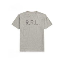 thumbnail for European Size Pure Cotton T-Shirt Fashion Luxury Brand Rrl Letter Printed Loose Sho