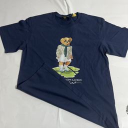 thumbnail for New popular Rakuten POL badminton bear print T-shirt, thin breathable casual high street unisex couple