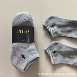 thumbnail for Cross-border foreign trade PO Raff LO Lauren black and white mid-length towel bottom sports socks casual embroidery polo 6