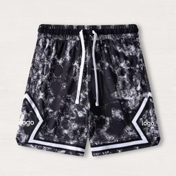thumbnail for New American shorts, contrasting stripes, casual breathable basketball sweatpants, comfortable running training, loose mesh trend