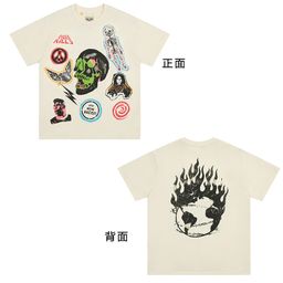 thumbnail for GALLERY DEPT FOG High Street Trendy Brand Vintage Color Printed Loose Couple Short Sleeve T-shirt Men&#039;s Half Sleeve vtg