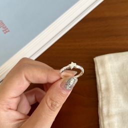 thumbnail for Korean New Product 925 Sterling Silver Plain Ring for Women, Non-Fading, Niche Ins Style, High-End Opening, Adjustable Ring