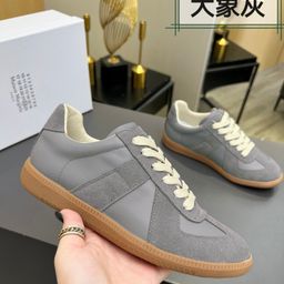 thumbnail for 24mm6 Retro German Training Shoes New Genuine Leather White Shoes Men's Lace-Up Round Toe Flat Casual Sports Couple Sneakers