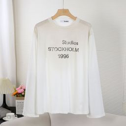 thumbnail for High-Quality Ac Nanyou Vintage Distressed 1996 Letter Print Loose Long-Sleeve T-Shirt for Women, Thin Sun-Protective Top