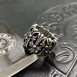 thumbnail for Crow Heart Ring Cross High-End Hip-Hop Punk Couple Style Tomb Eternal Heart Cross-Border Factory Wholesale