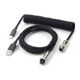 thumbnail for GX12 Keyboard Aerospace Insert Spring Cable 8K High Speed Transmission Customized Mechanical Keyboard USB Cable