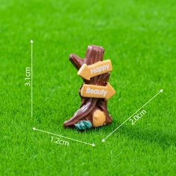 thumbnail for Micro landscape creative simulation sign-holding animal figurines, gardening landscape DIY decoration, car desktop ornament