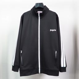 thumbnail for Cross Border PA Trendy Brand Rainbow Stripe Web Zipper Jacket Palm Tree Vintage Athleisure Coat, School Uniform Couple