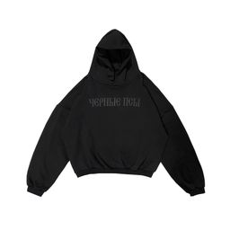 thumbnail for 2024 autumn and winter new KAN @ YE Russian letters thin velvet pullover hooded vests for men and women with a wholesale