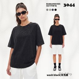 thumbnail for Snowflake washed slub cotton T-shirt, vintage curled edges with loose edge patchwork process, 245g loose breathable short sleeve pure cotton