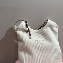 thumbnail for Fashionable minimalist vintage corduroy fabric underarm hobo tote shopping bag hobo casual commuter vegetable basket for children