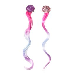 thumbnail for Cross-Border Amazon Popular Children&#039;s Cartoon Mermaid Ponytail Girl Baby Wig Long Debate Princess Hair Bundle