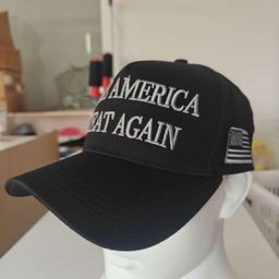 thumbnail for 2024 American black baseball cap embroidery 45-47MAKE GREAT gray thread embroidery baseball cap peaked cap