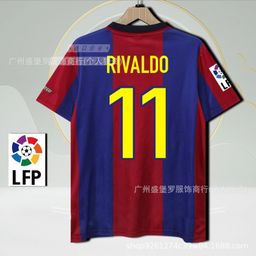 thumbnail for Camisas retrô dos gigantes da La Liga 95-97, jogadores estrelas Havi, Ronaldinho, Messi, uniforme de futebol, peça única, dropshipping