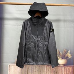 thumbnail for ST0NE Stone Cross-border Armband Windproof Casual Loose Street Jacket with Hood American Vintage Jacket Long Sleeve