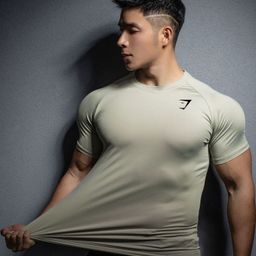 thumbnail for GYMSHARK健身短袖男士肌肉运动紧身衣弹力T恤鲨鱼印花速干上衣潮