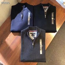 thumbnail for A drop shipping autumn new Tommy semi-pull turtleneck sweater men's warm autumn winter