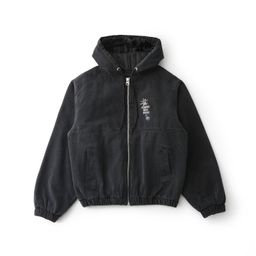 thumbnail for Cross-border correct version STU Black 8 washed distressed embroidered hooded cotton jacket loose casual jacket