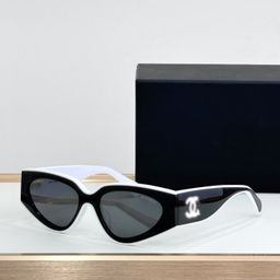 thumbnail for Xiaoxiang sunglasses CH6056 women's double C panda sunglasses slimming face and UV protection