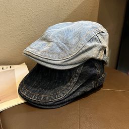 thumbnail for Internet celebrity retro solid color denim forward hat men&#039s and Women&#039s Classic distressed casual all-match vintage painter hat fashion