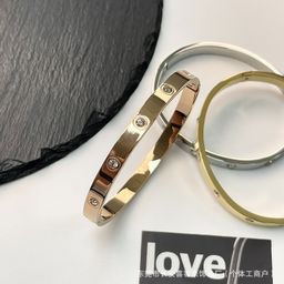 thumbnail for [Pulseira larga] pulseira de unhas de aço de titânio que não desbota em estilo legal design de nicho de alta qualidade estilo popular