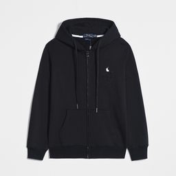 thumbnail for Rl Versatile Spring & Fall Men's Thin Large Size Hooded Cardigan Pure Color Zipper Sweatshirt Polo Pony Embroidered Jacket Casual
