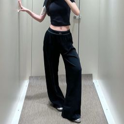 thumbnail for 原标!!Alo运动长裤梭织织带宽松显瘦轻薄神裤阔腿裤高腰通勤ins