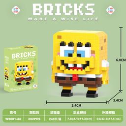 thumbnail for 兼容乐高微颗粒卡通公仔积木盲盒益智力拼装玩具跨境摆摊批发礼品